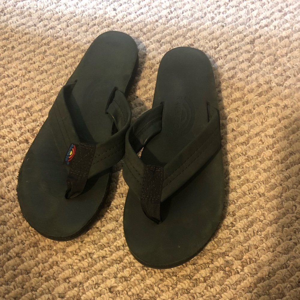 Rainbow flip flops